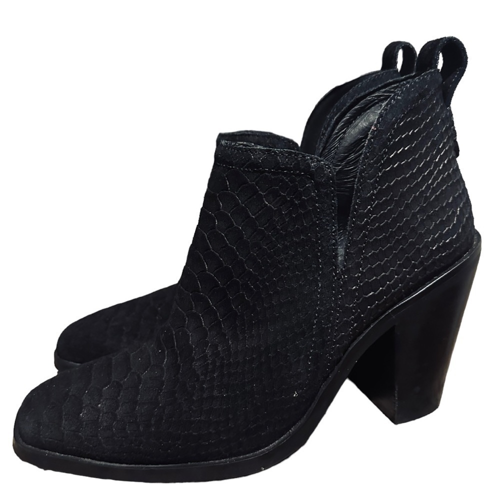 Jeffrey Campbell Rosee bootie black suede snake leather size 7.5 - Picture 5 of 12